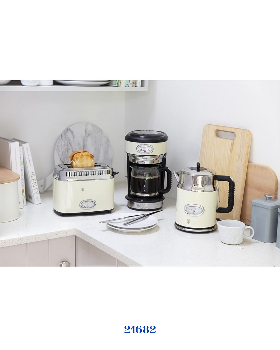 RUSSELL HOBBS RETRO VINTAGE CREAM 2 SLICE TOASTER 1300W