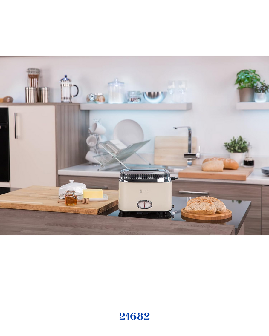 RUSSELL HOBBS RETRO VINTAGE CREAM 2 SLICE TOASTER 1300W
