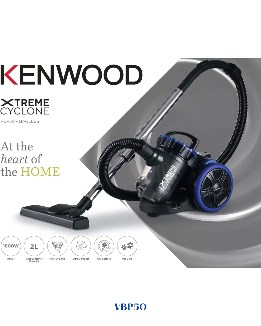 KENWOOD  BAGLESS VACUUM CLEANER, 1800W
