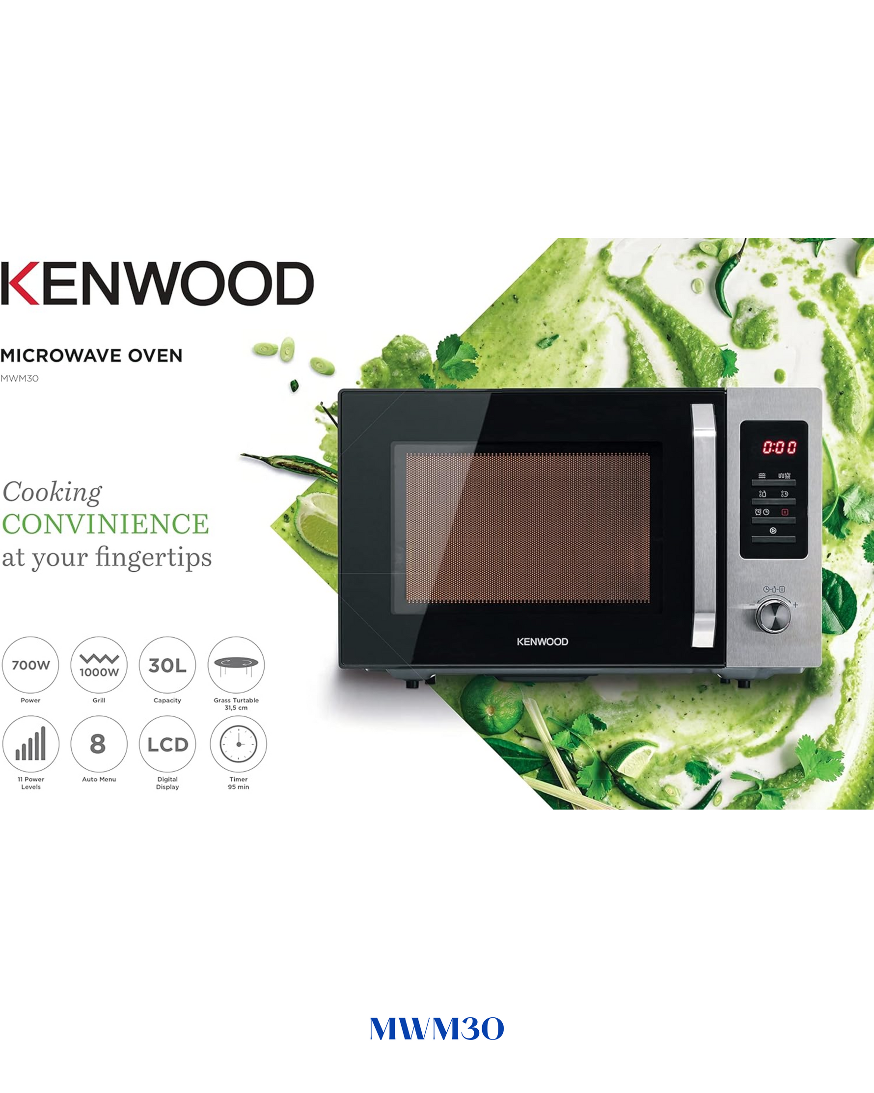KENWOOD  MICROWAVE OVEN - GRILL30L-1000W