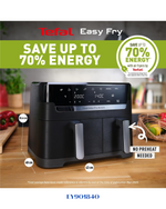 TEFAL DUAL EASY FRY AIR FRYER 2700 W 8.3 L
