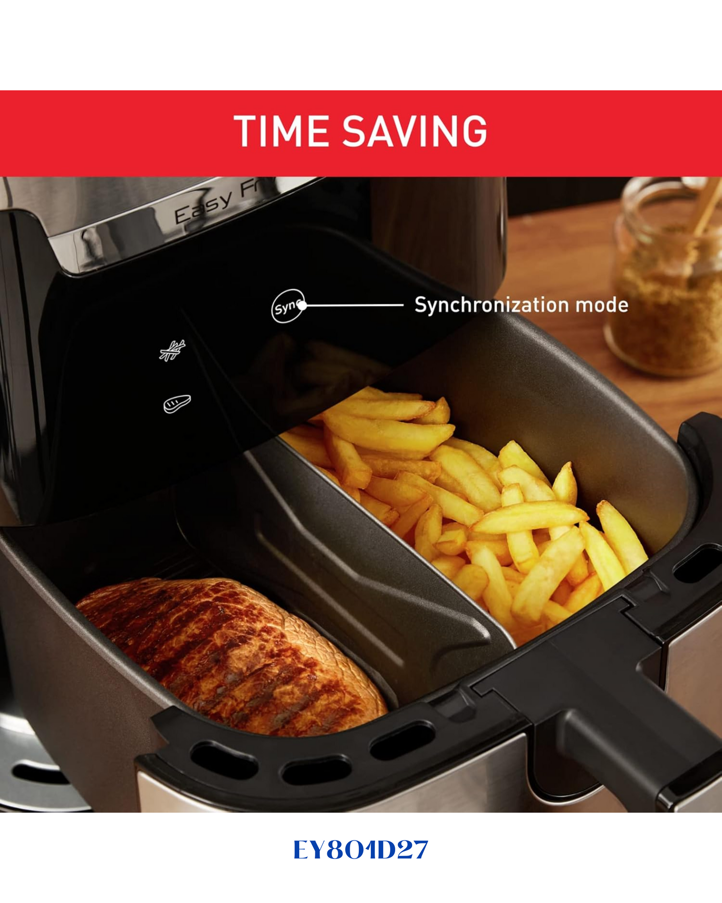 TEFAL EASY FRY & GRILL XXL INOX-6.5 لتر-1830 واط-مقلاة تيفال هوائية