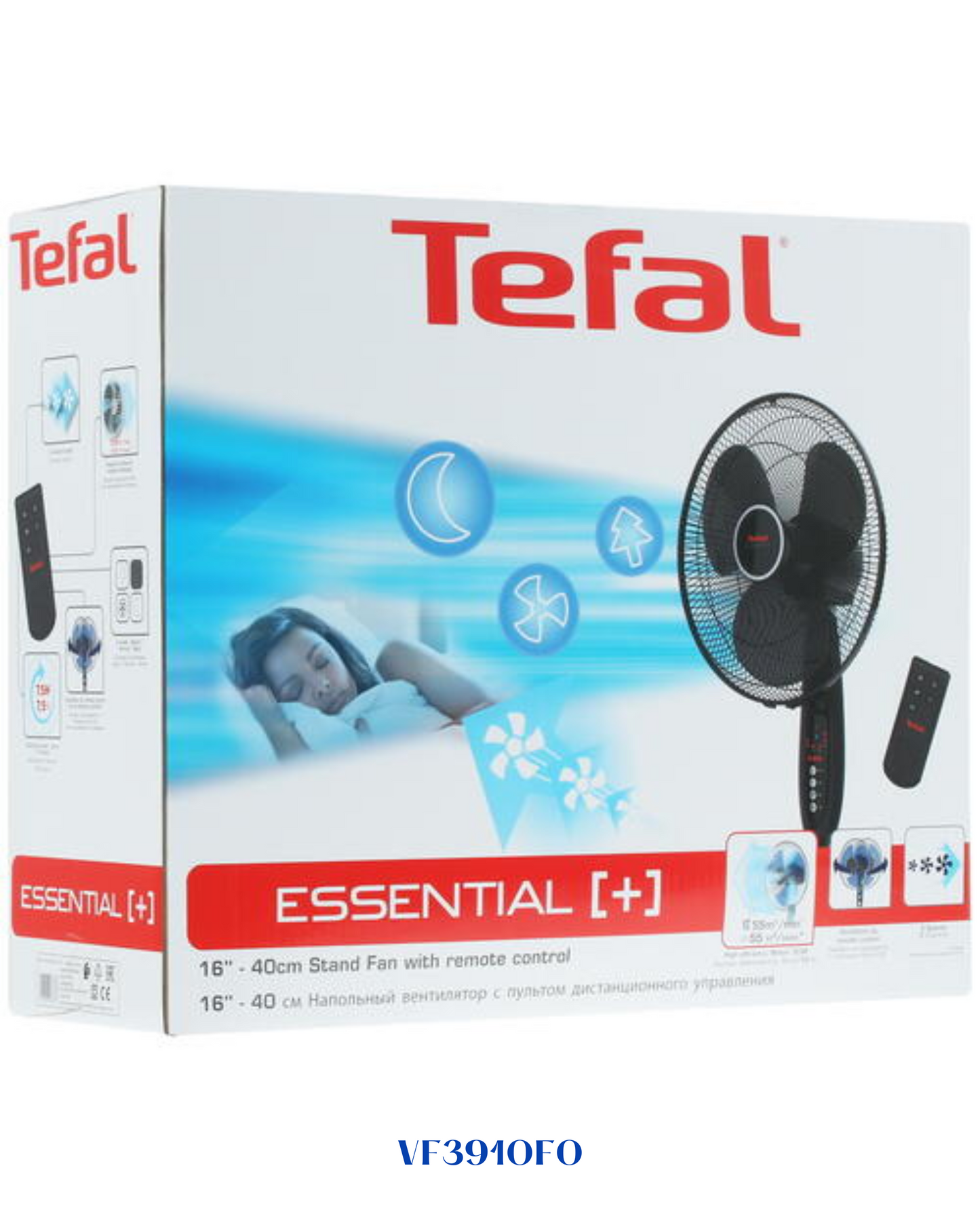 TEFAL ESSENTIAL FLOOR FAN WITH REMOTE 16 INCH 60W