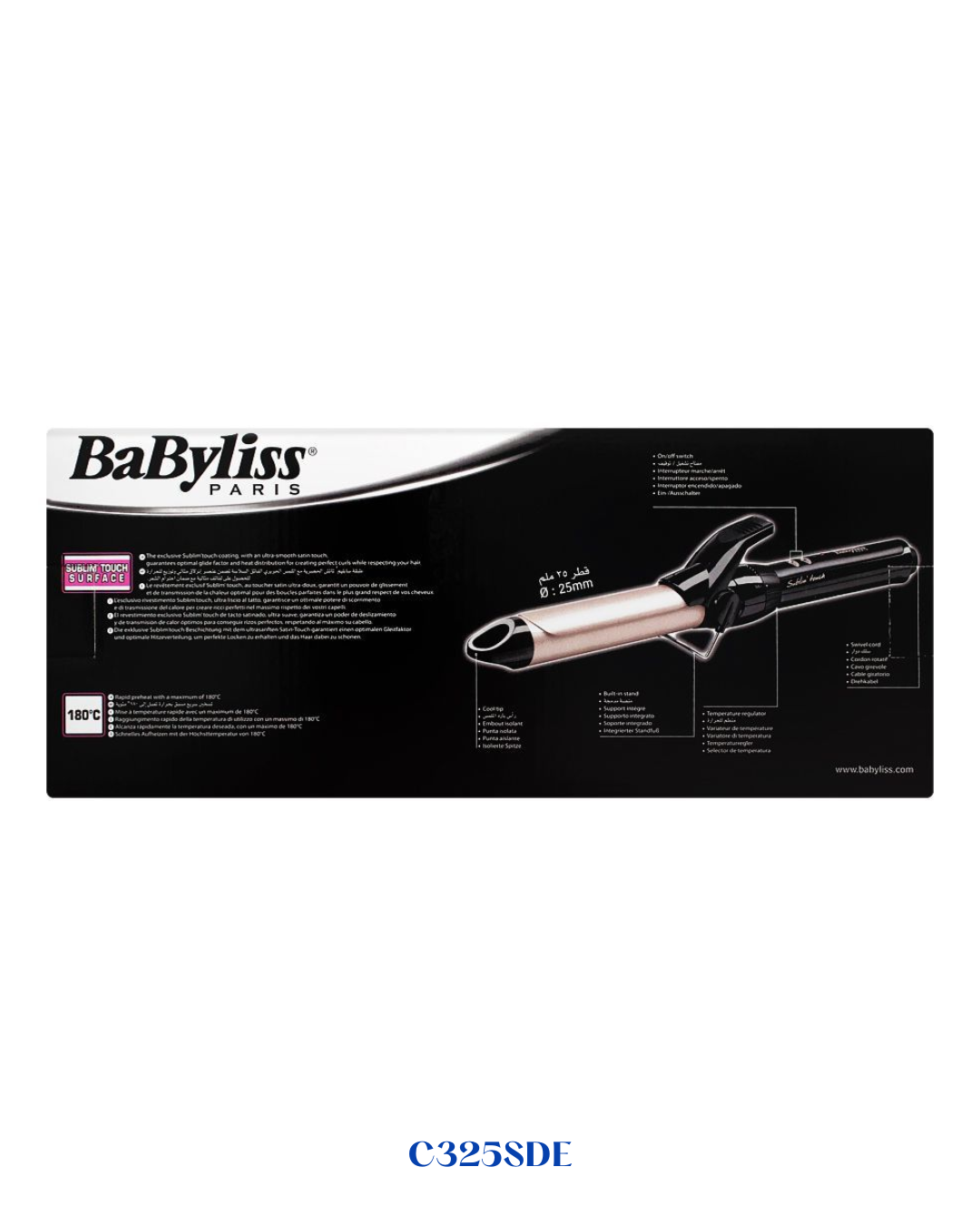 BABYLISS 25MM SUBLIM’ TOUCH PRO مكواة تجعيد الشعر 180 درجة مئوية