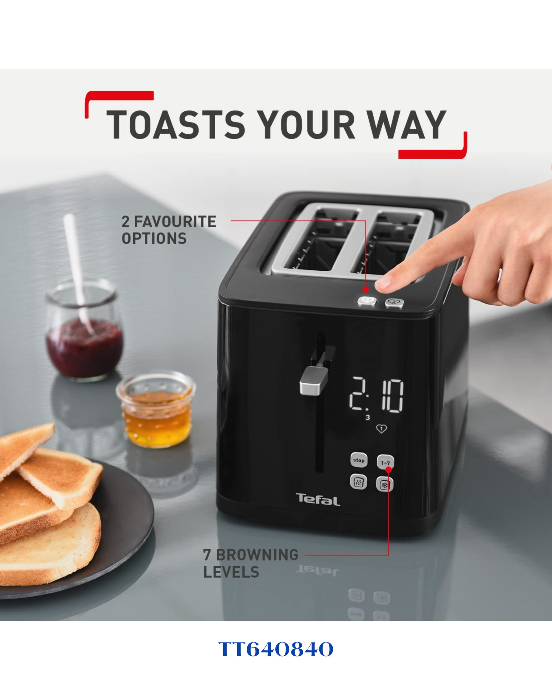 TEFAL SMART’N LIGHT-2SLOTS-850W-محمصة توست تيفال دجتل
