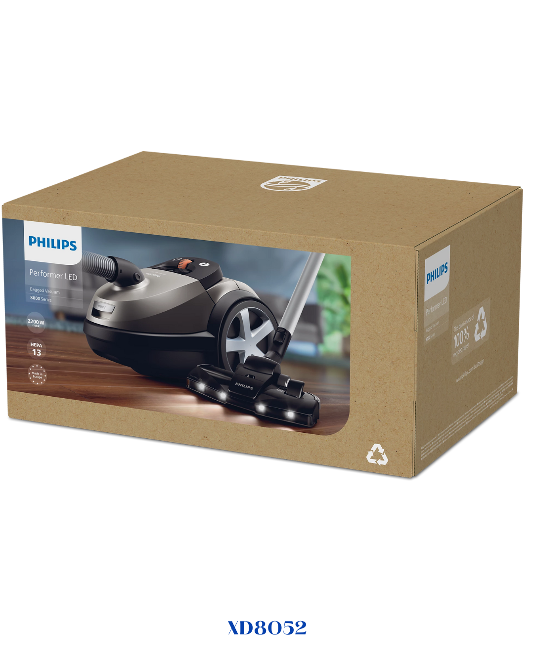 PHILIPS PERFORMER LED 8000 SERIES BAGGED VACUUM CLEANER 2200W