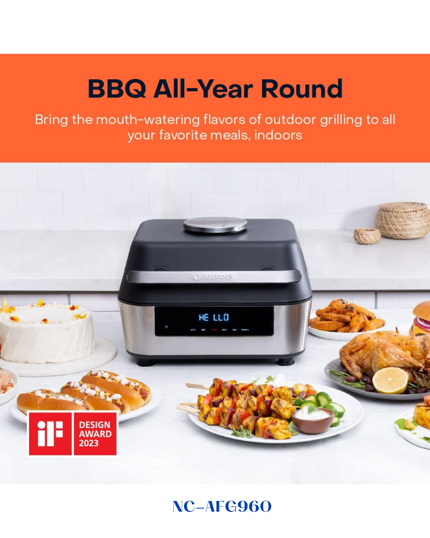 NUTRICOOK SMART AIR FRYER GRILL XL 1760W 8.5L