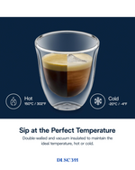 DELONGHI DOUBLE WALL CAPPUCCINO GLASSES – 270ML