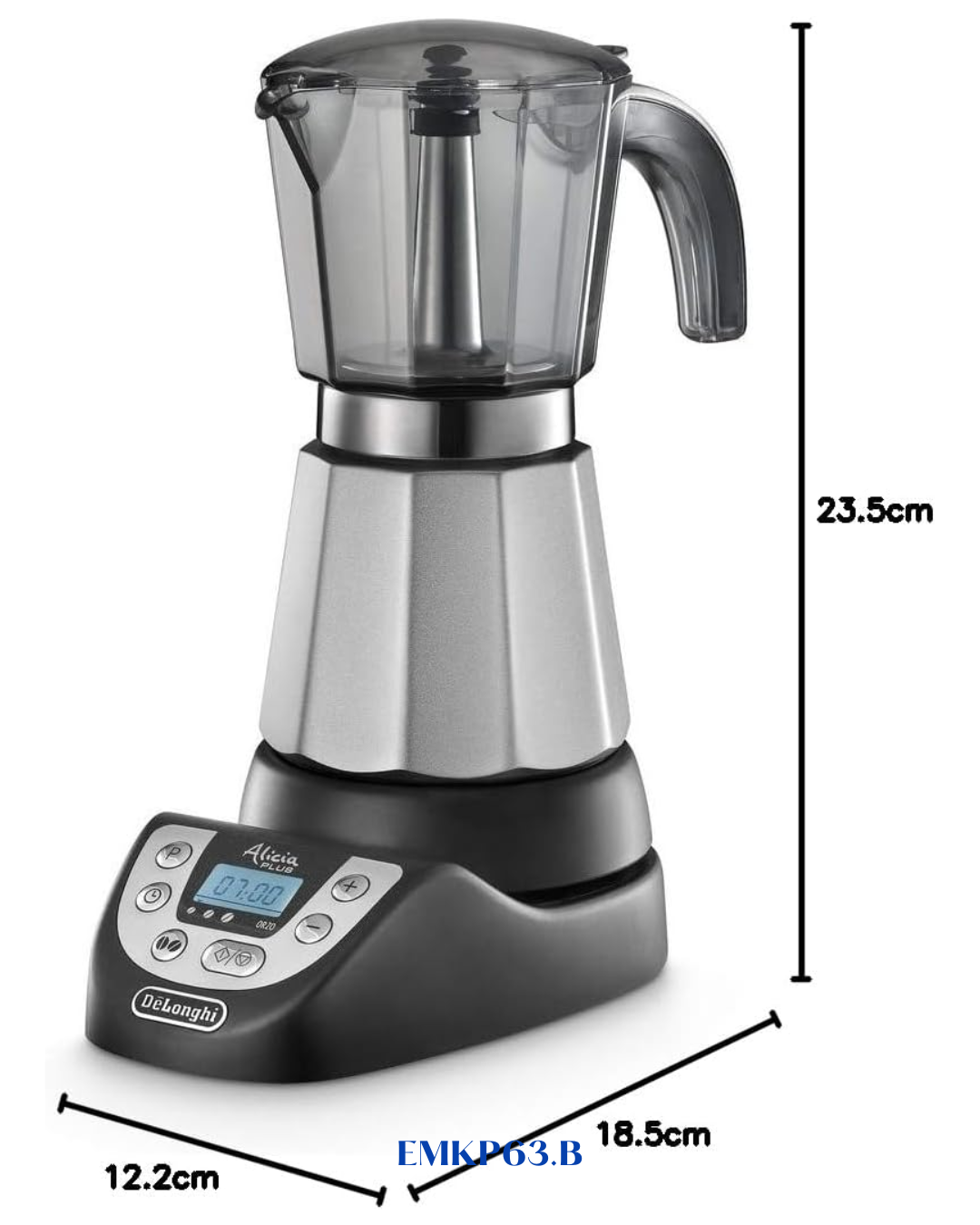 DELONGHI ALICIA PLUS  MOKA POT BLACK 450W-6 CUPS