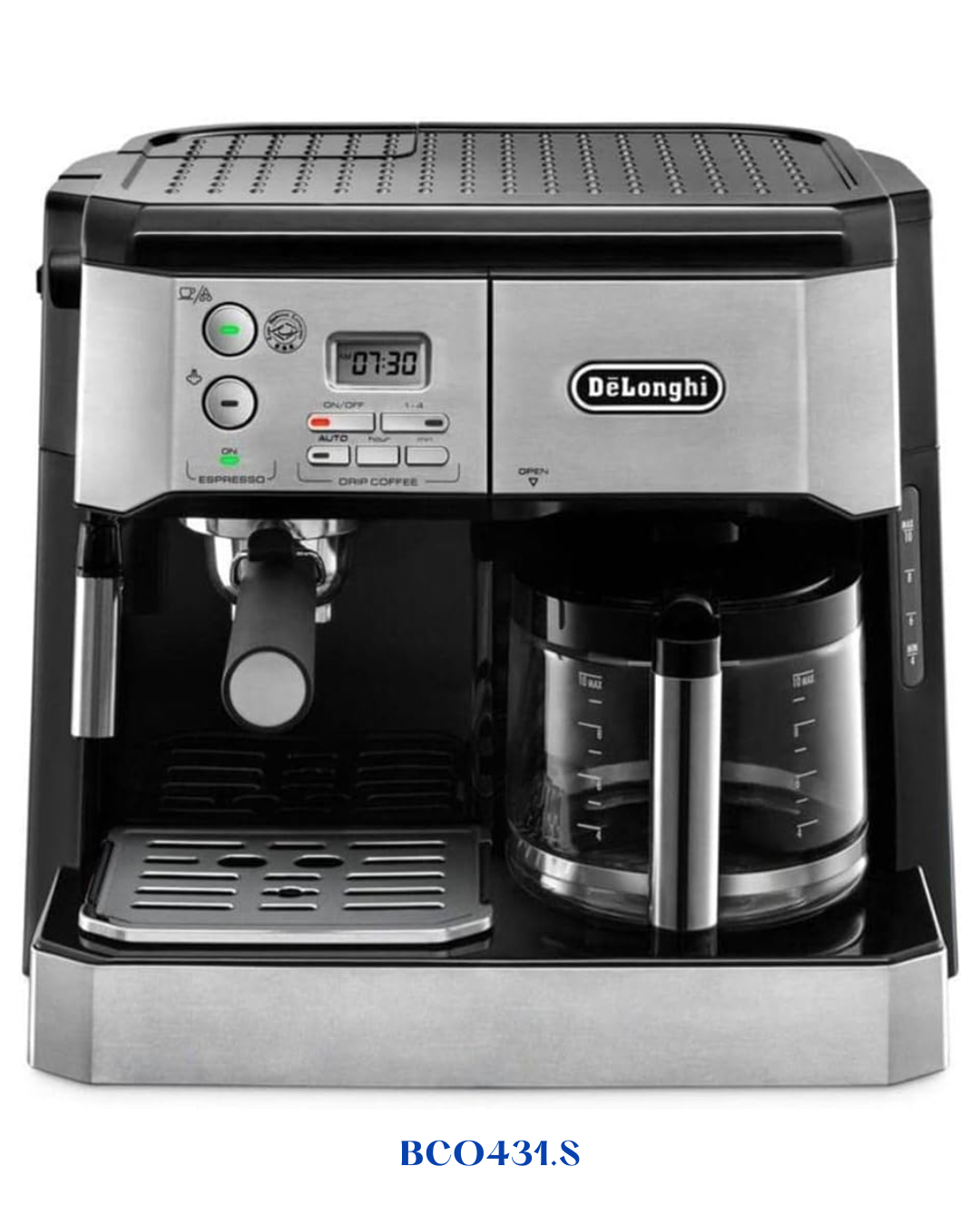 DELONGHI COMBI COFFEE MACHINE – SILVER & BLACK