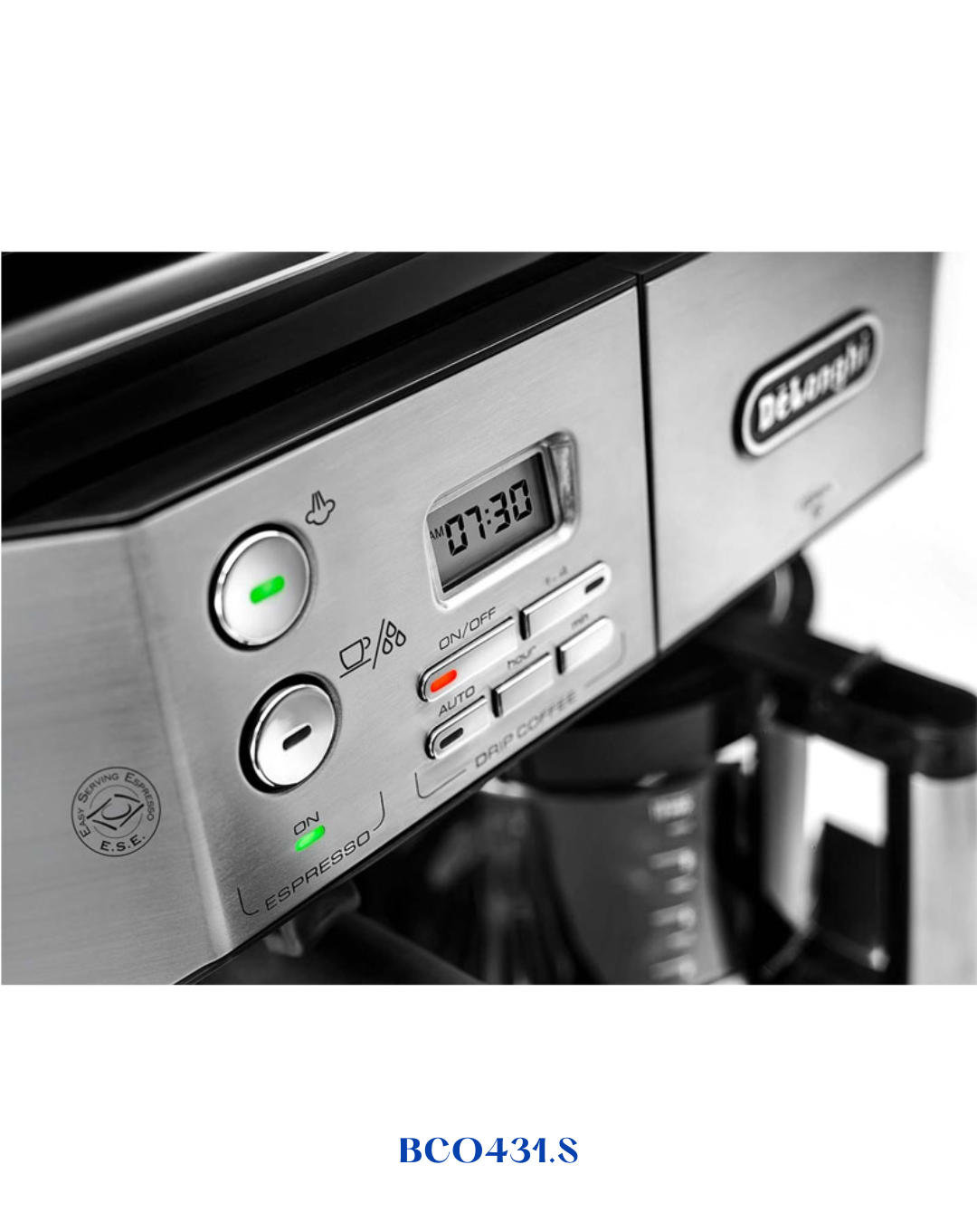 DELONGHI COMBI COFFEE MACHINE – SILVER & BLACK