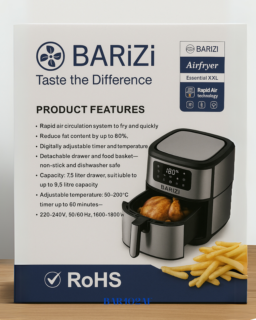 BARIZI AIRFRYER ESSENTIAL XXL 1800W 9.5L