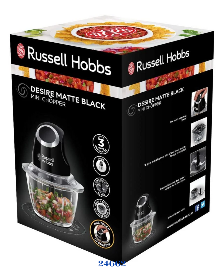 RUSSELL HOBBS DESIRE MATTE BLACK MINI CHOPPER _200W_0.5L
