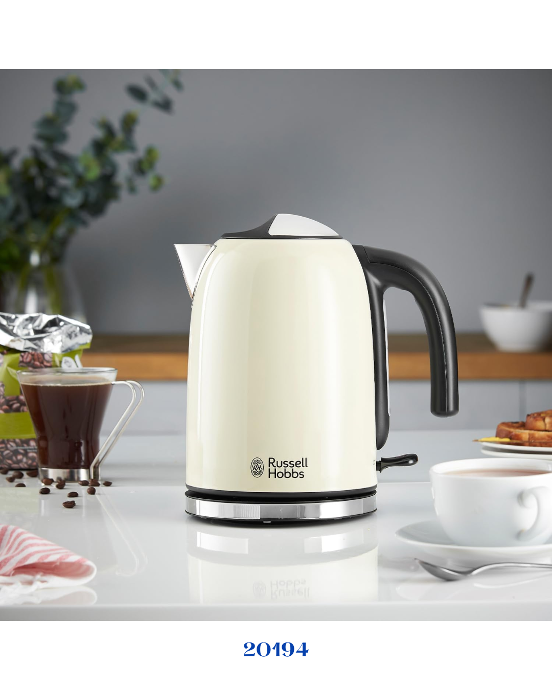 RUSSELL HOBBS COLOURS PLUS COMPACT CLASSIC CREAM KETTLE 2200W 1L