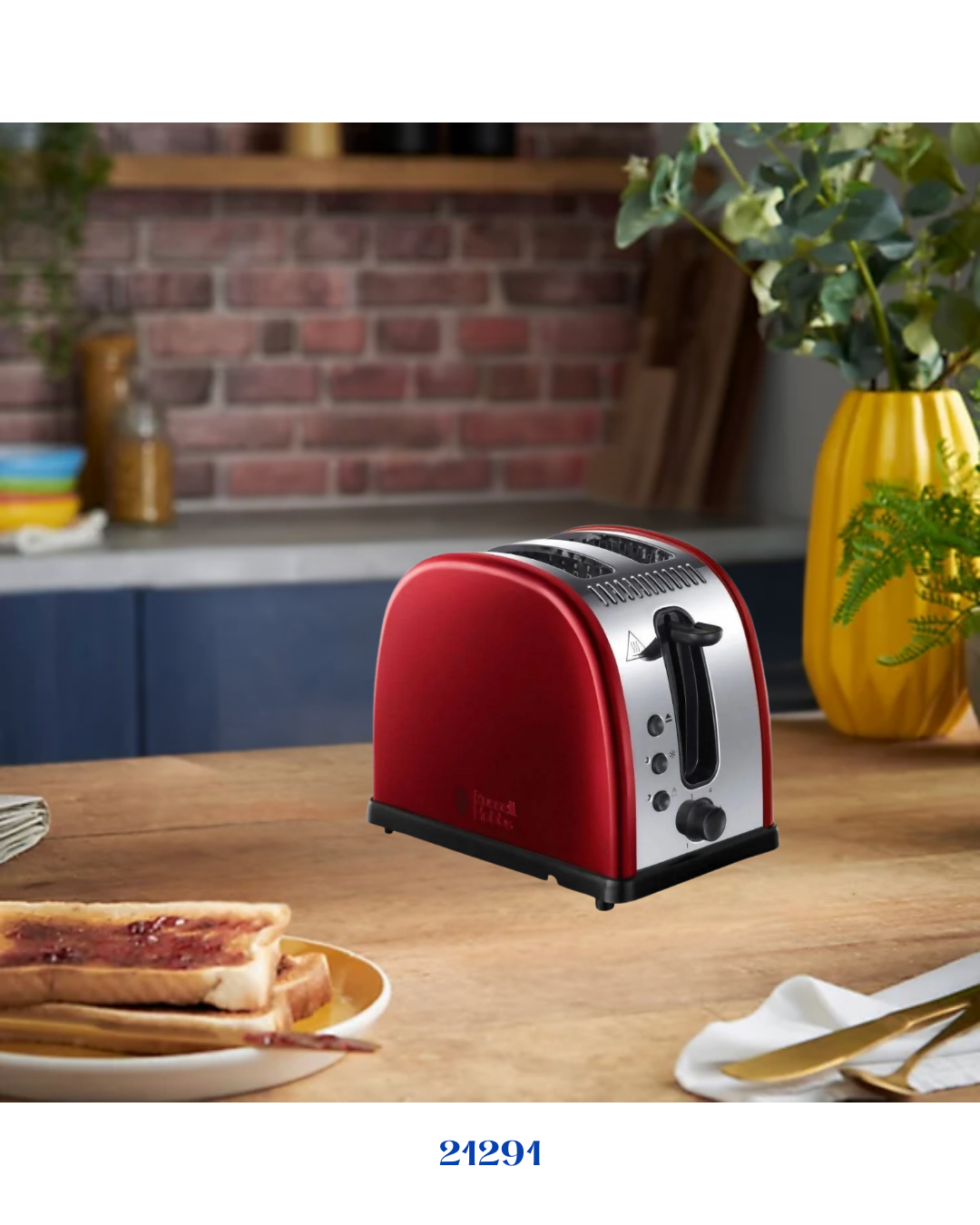 RUSSELL HOBBS LEGACY RED 2-SLICE TOASTER 1300W