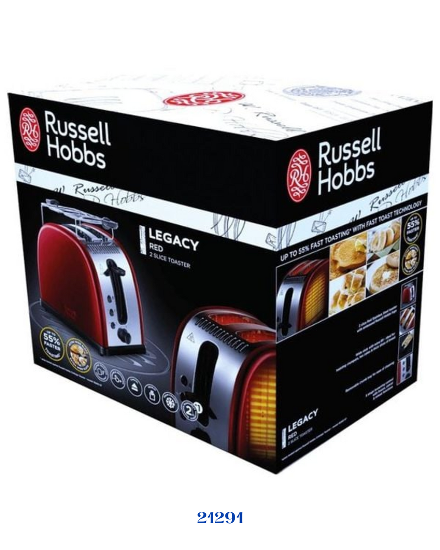 RUSSELL HOBBS LEGACY RED 2-SLICE TOASTER 1300W​