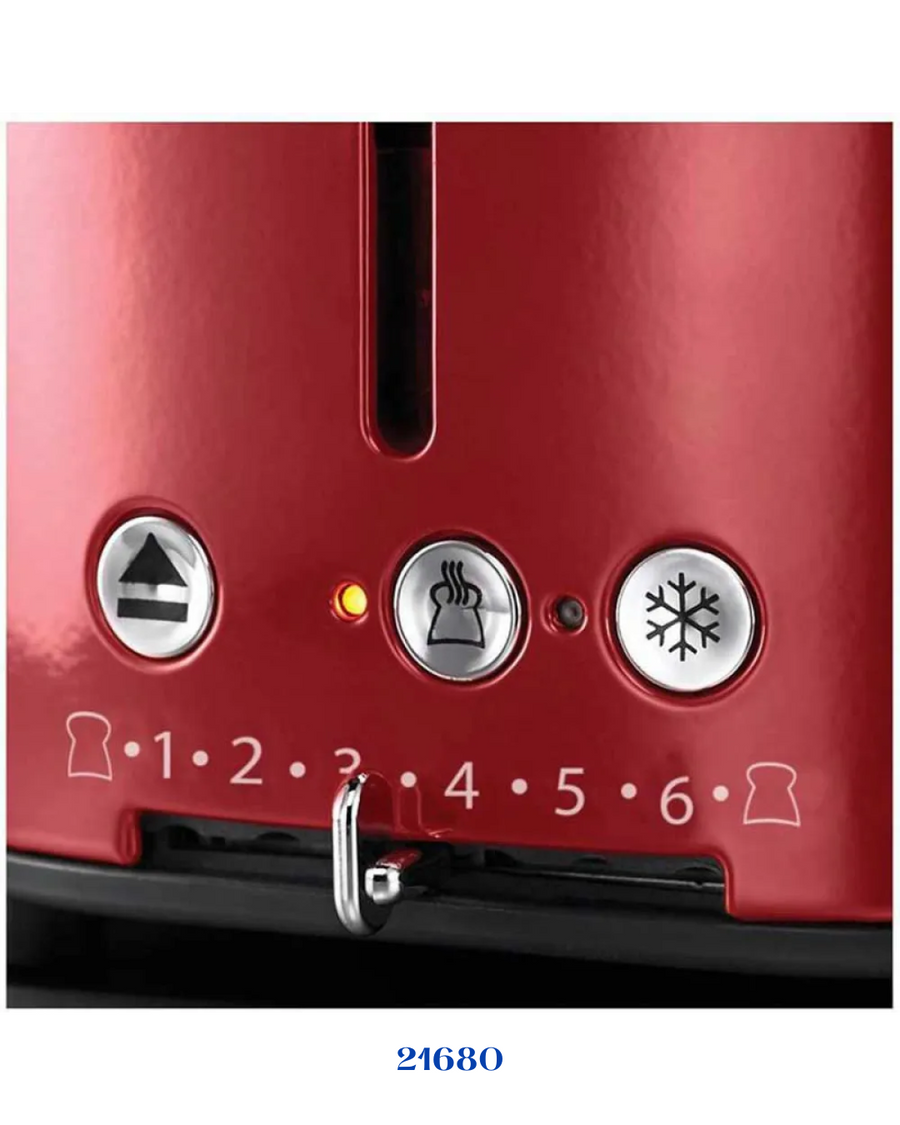 RUSSELL HOBBS RETRO RIBBON RED 2 SLICE TOASTER 1300W
