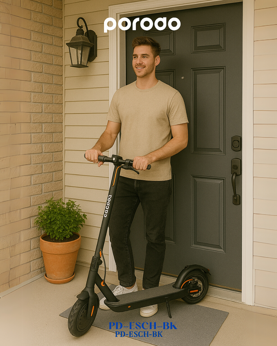 PORODO ELECTRIC SCOOTER 6.6AH WITH HELMET - BLACK