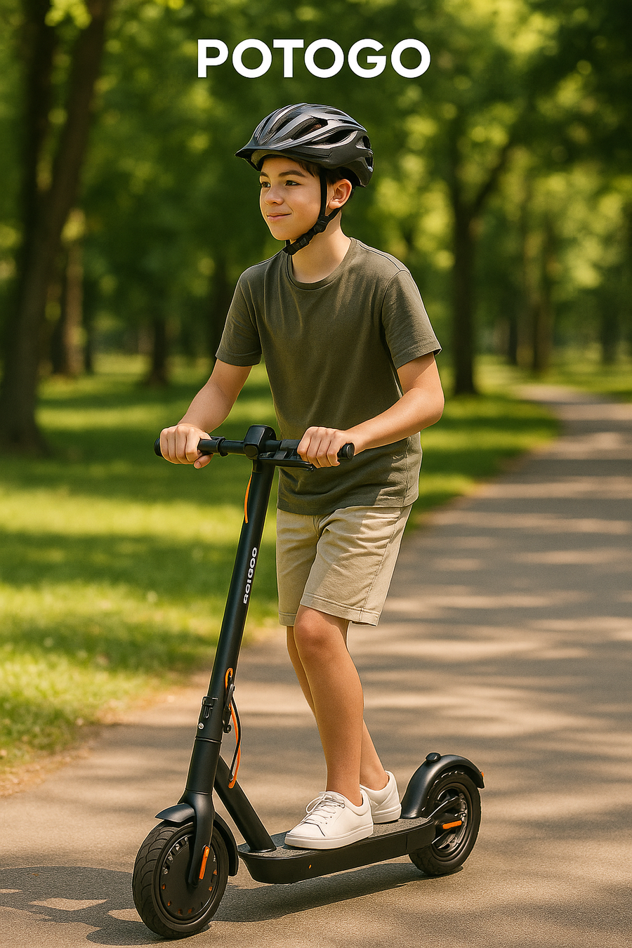 PORODO ELECTRIC SCOOTER 6.6AH WITH HELMET - BLACK