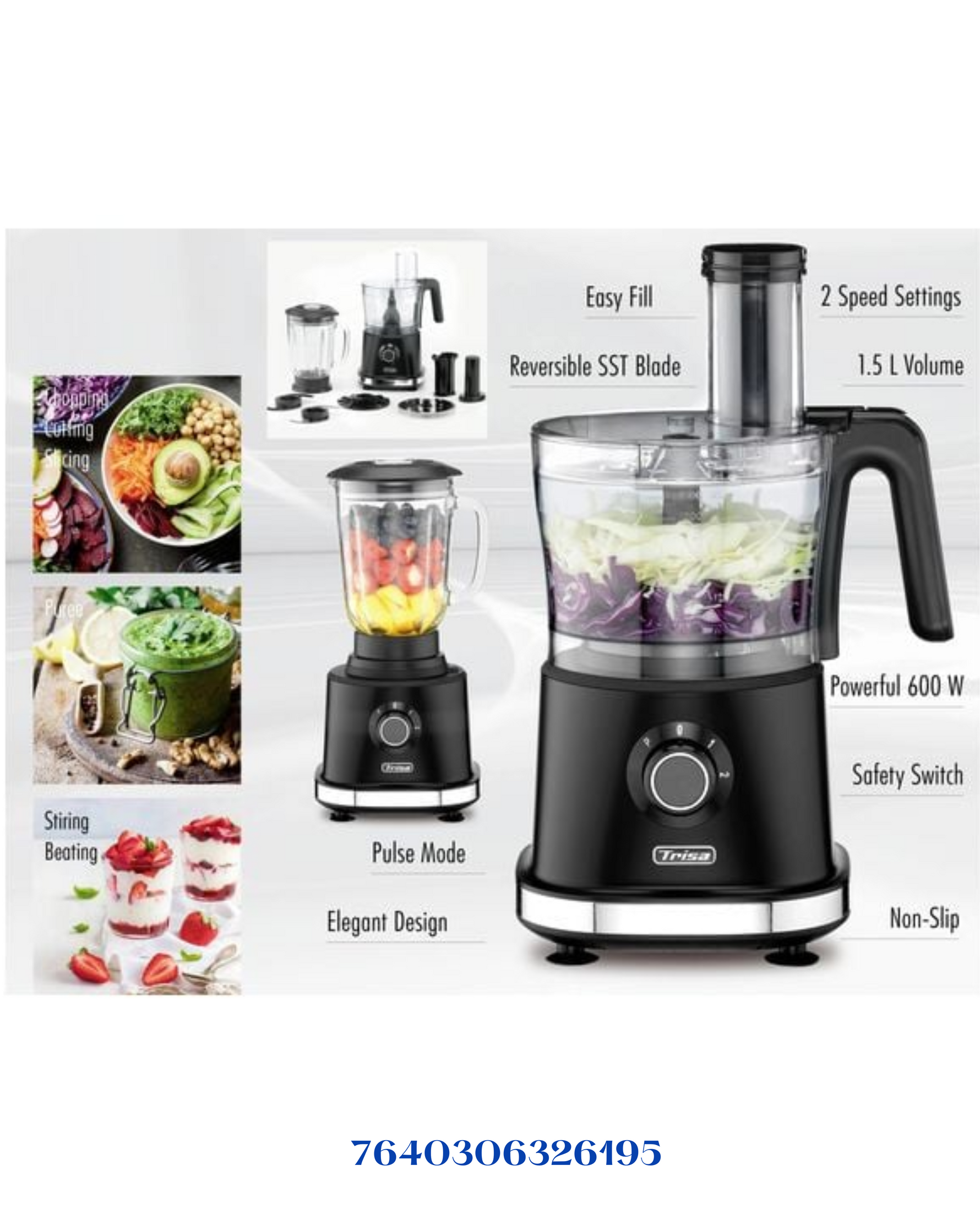 TRISA STIR N' SLICE FOOD PROCESSOR 600W 1.5L