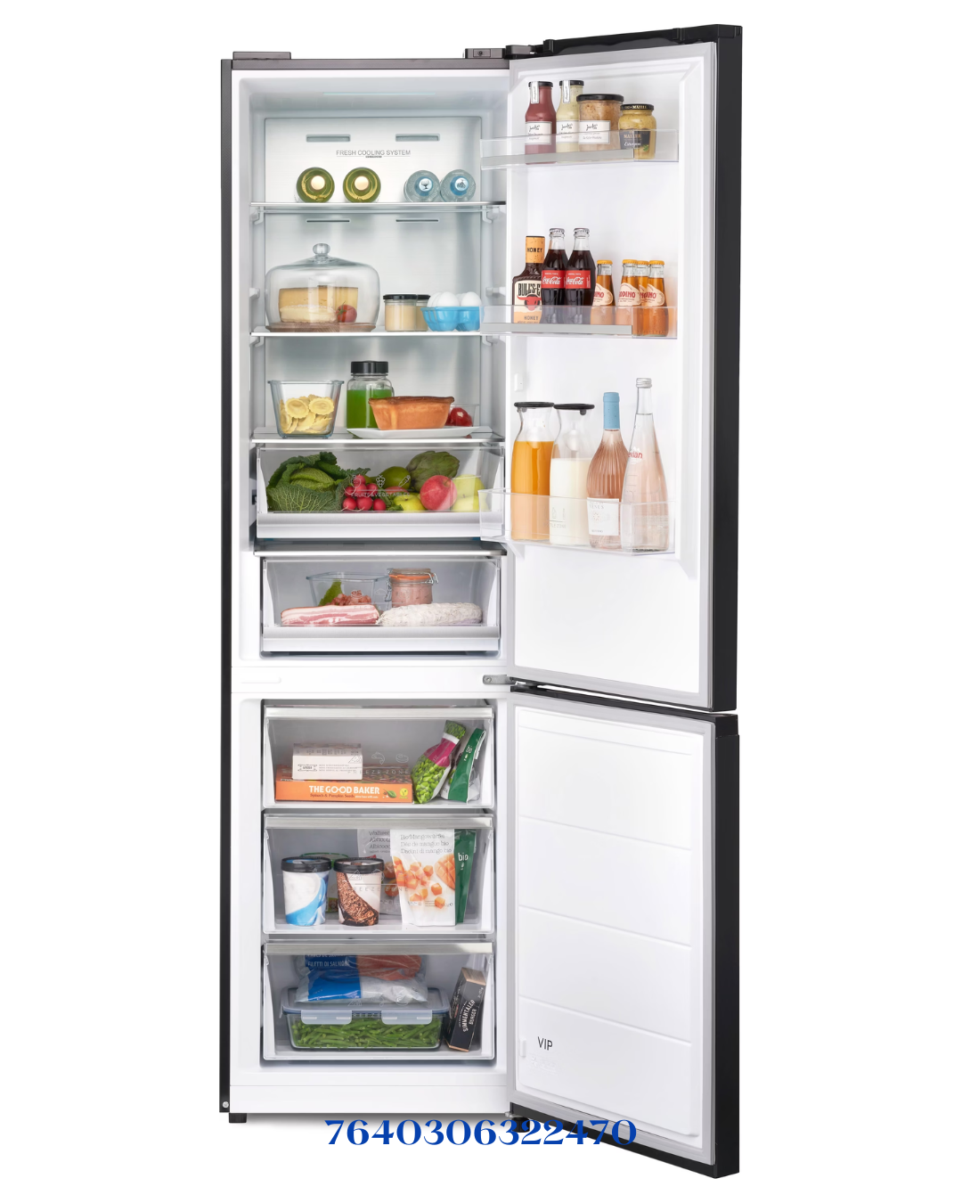TRISA COMBI FRIDGE BLACK   223W 378L
