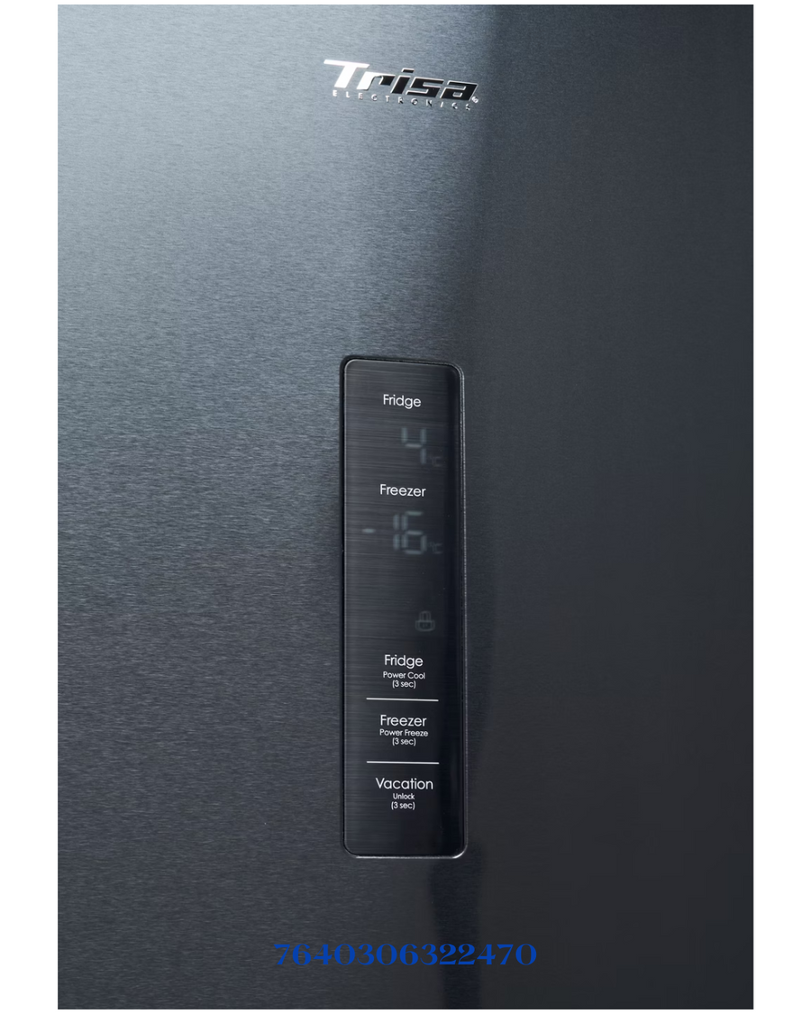 TRISA COMBI FRIDGE BLACK   223W 378L