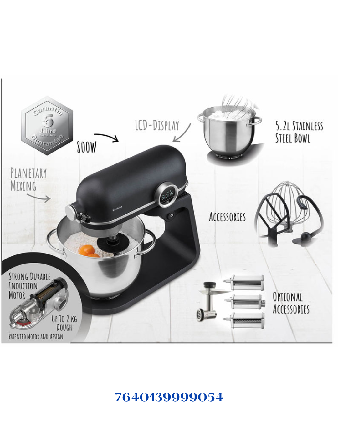 TRISA KITCHEN PROFESSIONAL STAND MIXER 800W 5.2L