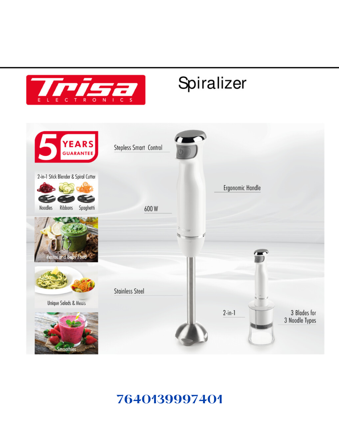 TRISA SPIRALIZER STICK BLENDER 600W