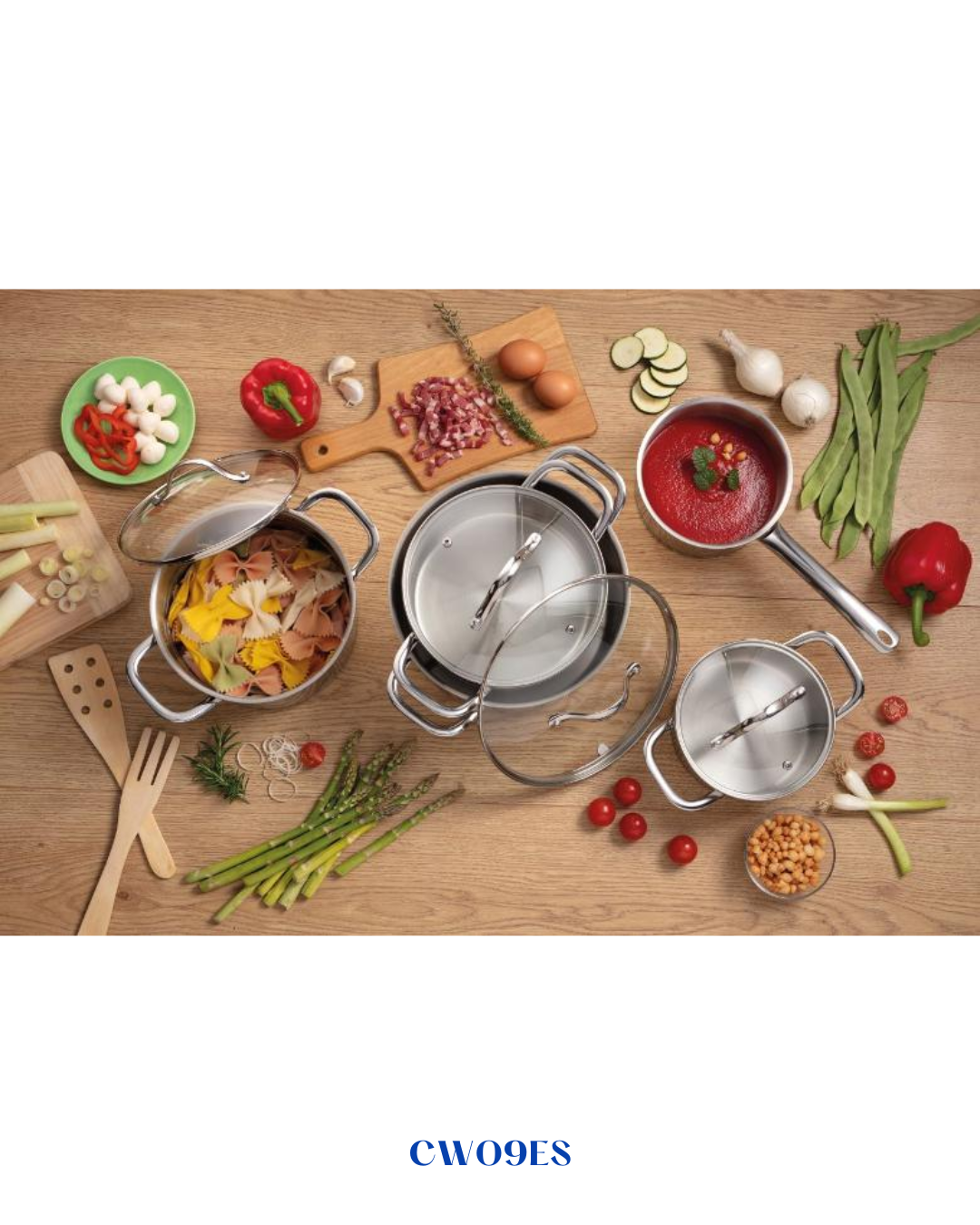 GORENJE COOKWARE SET  5-PIECE STAINLESS STEEL