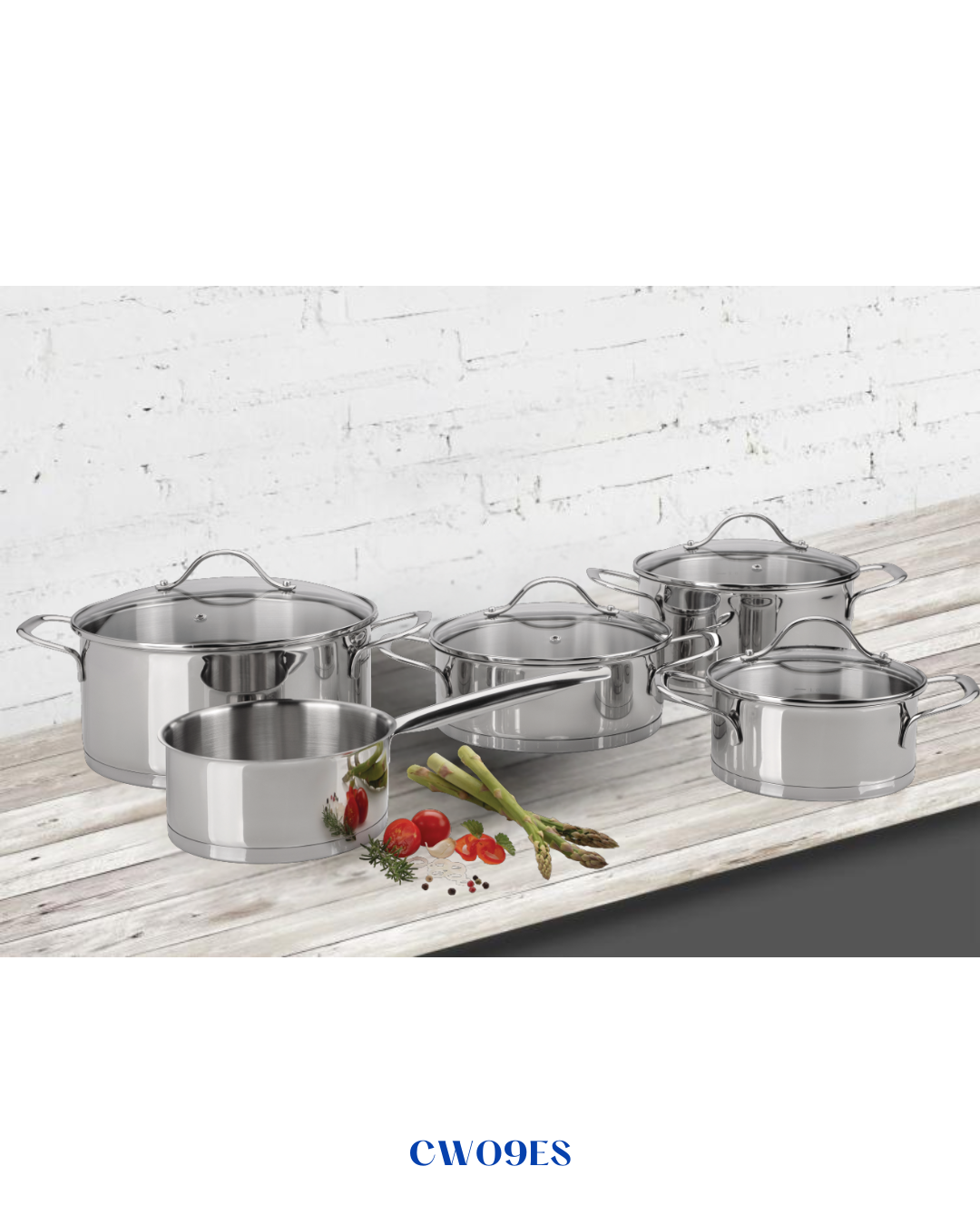 GORENJE COOKWARE SET  5-PIECE STAINLESS STEEL