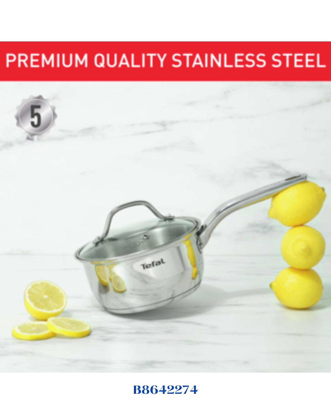 TEFAL STAINLESS STEEL INTUITION SAUCEPAN 1.3L 16CM