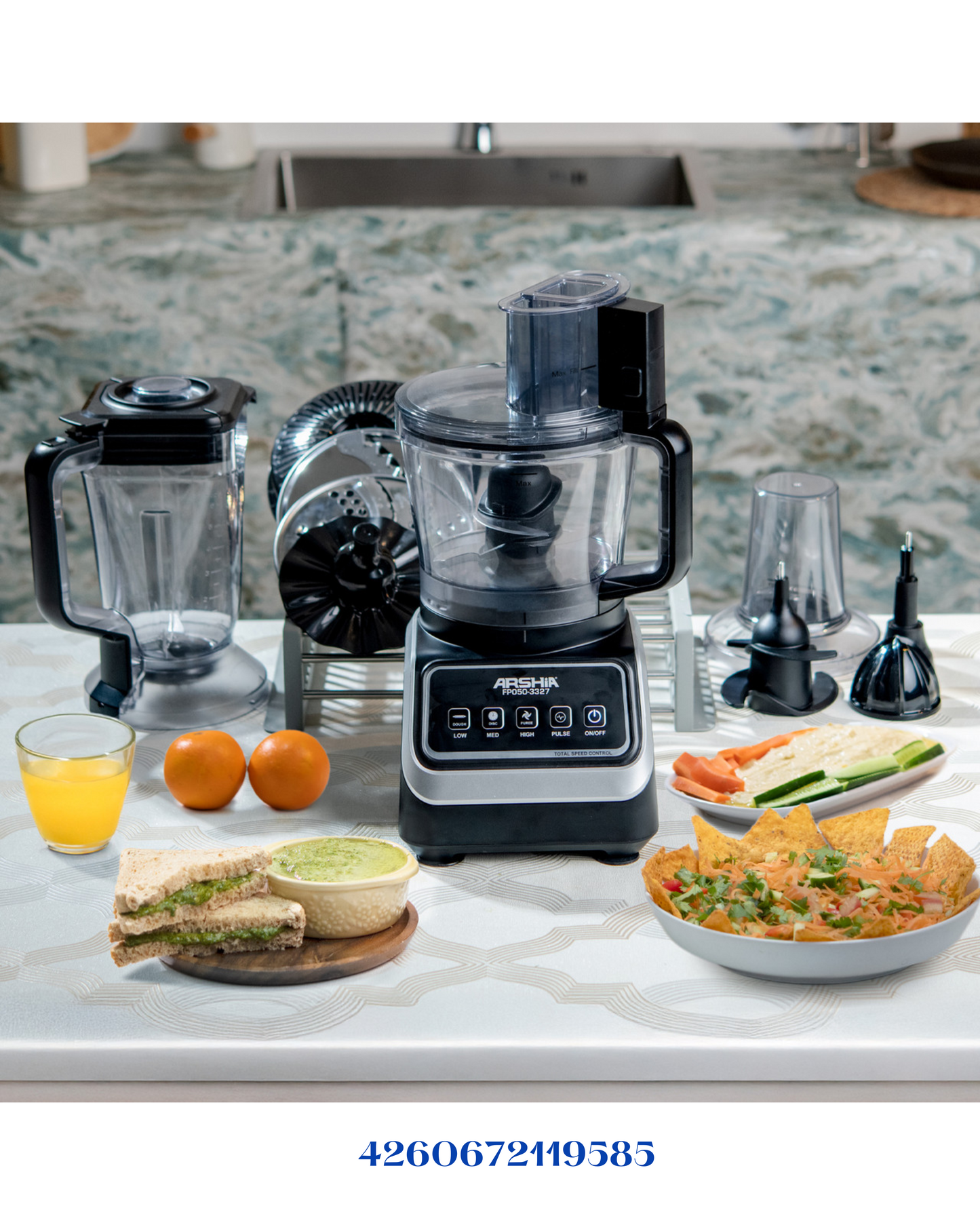 ARSHIA 10-IN-1 FOOD PROCESSOR 1000W 2.5L