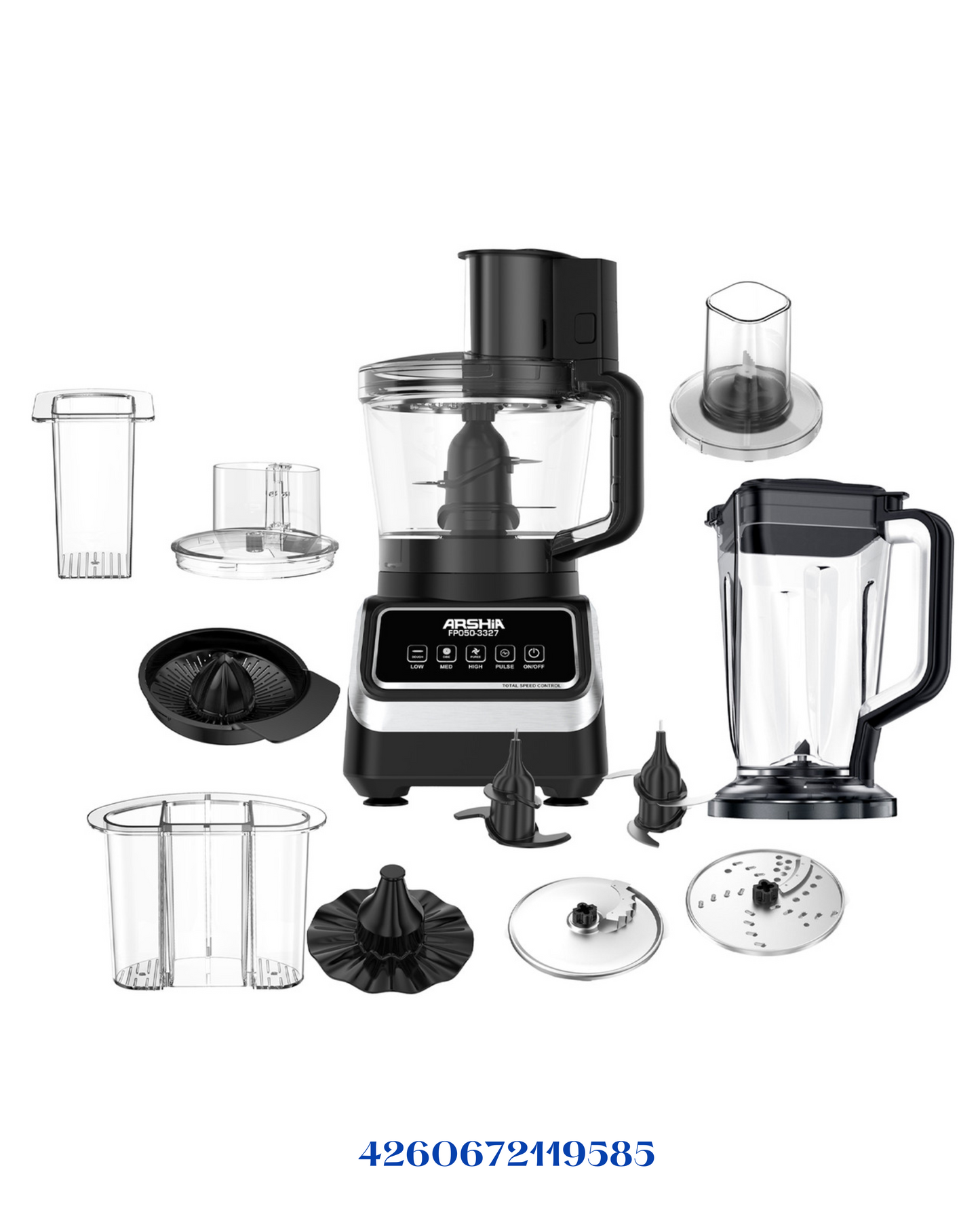 ARSHIA 10-IN-1 FOOD PROCESSOR 1000W 2.5L