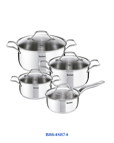 TEFAL INTUITION 8‑PIECE STAINLESS STEEL COOKWARE SET