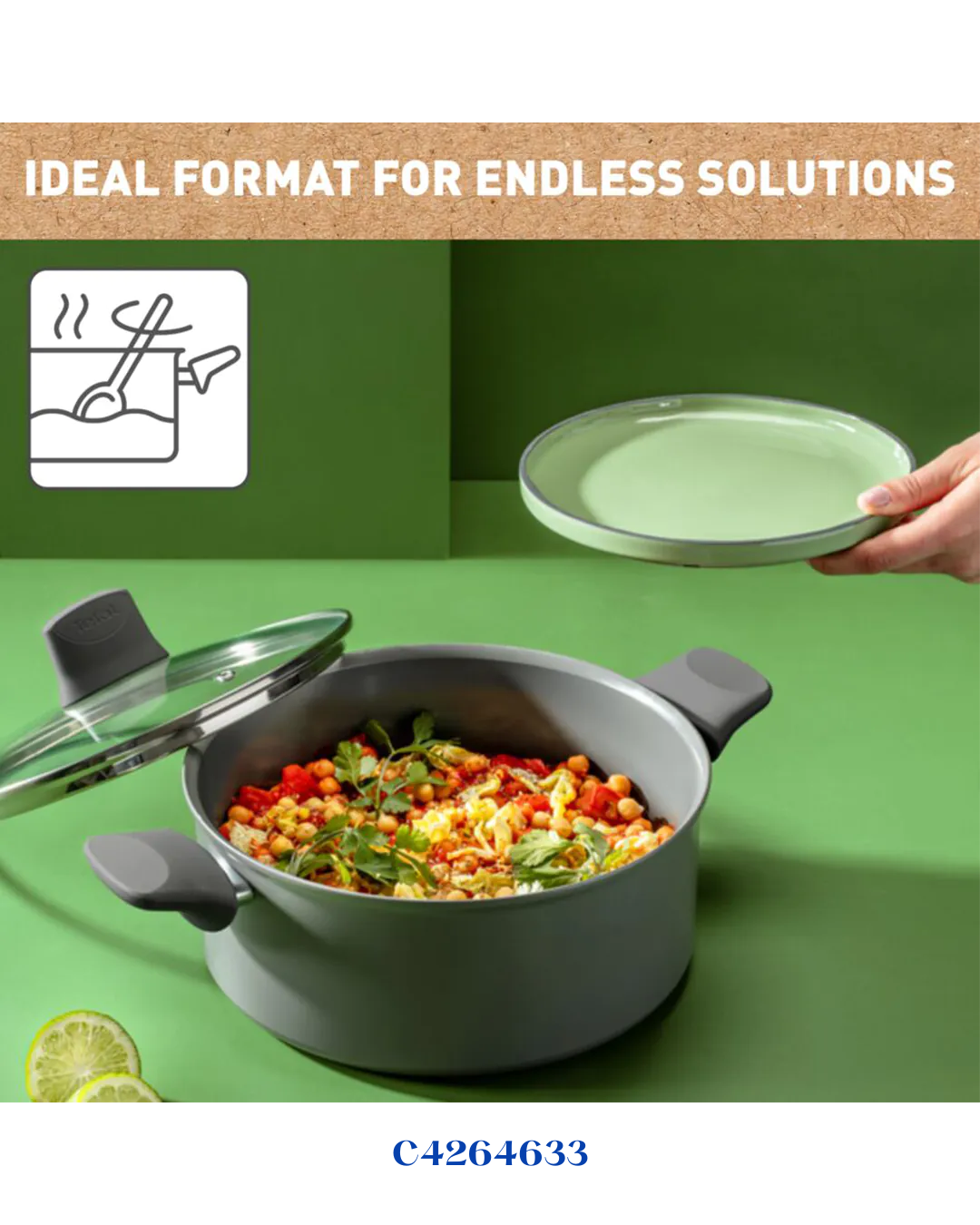 TEFAL RENEWAL NON -STICK CERAMIC STEWPOT 24 CM