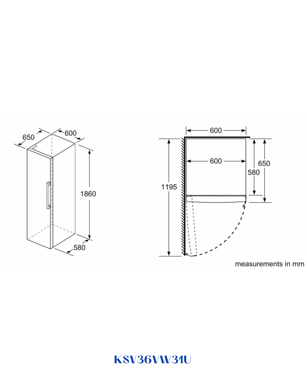 BOSCH FREESTANDING REFRIGERATOR 346L ELECTRIC