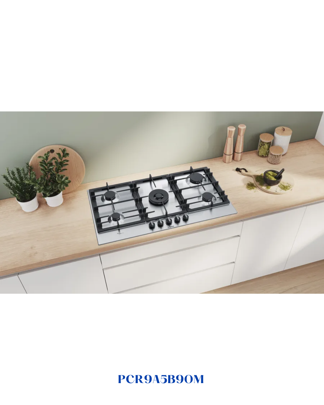 BOSCH BUILT-IN GAS HOB STAINLESS STEEL – 5 BURNERS – 90CM