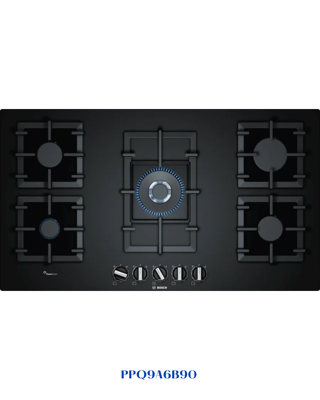 BOSCH BUILT-IN GAS HOB BLACK TEMPERED GLASS – 11,500W – 90CM