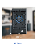 BOSCH BUILT-IN GAS HOB BLACK CERAMIC GLASS – 6100W – 30CM