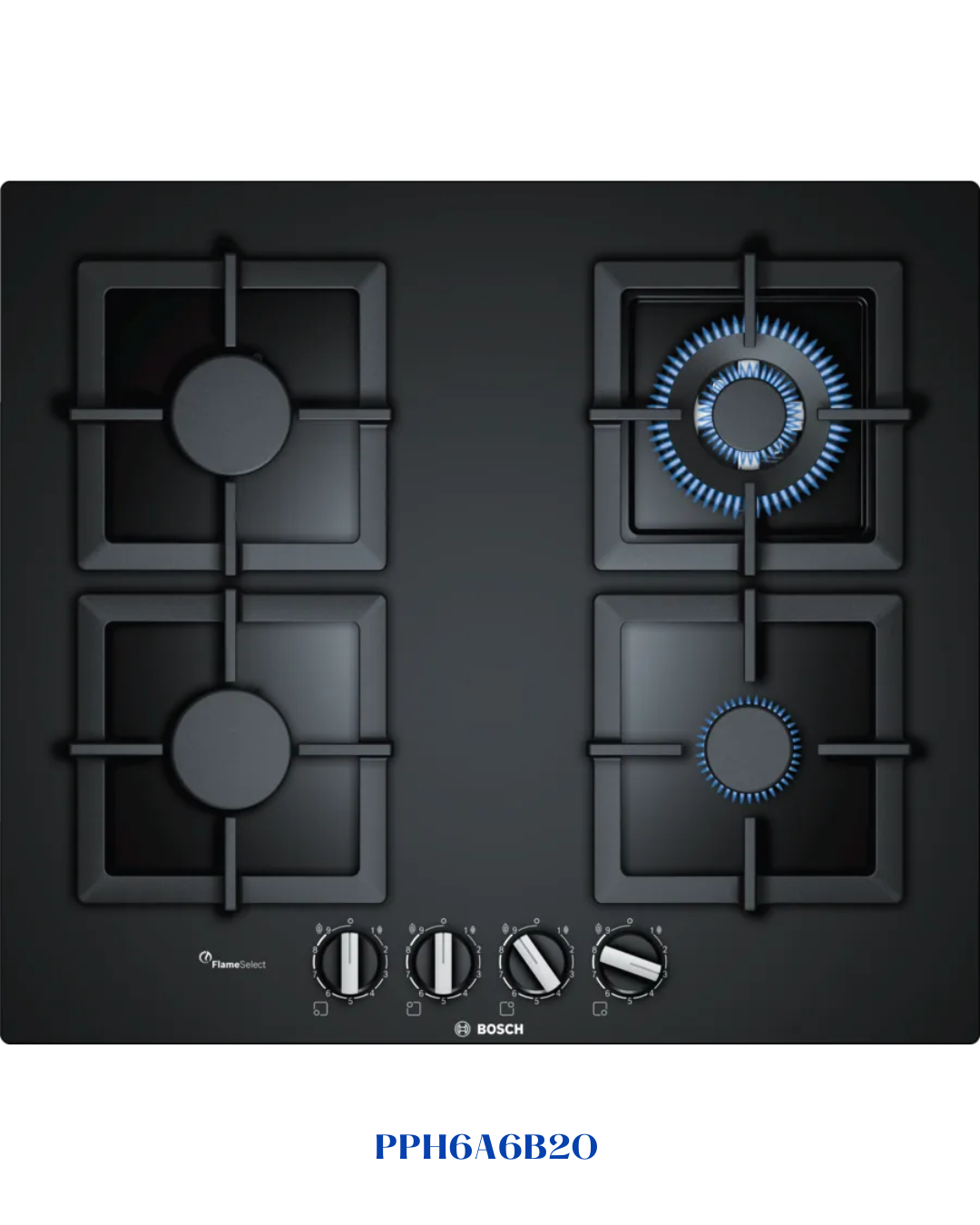 BOSCH BUILT-IN GAS HOB BLACK TEMPERED GLASS – 8000W – 60CM