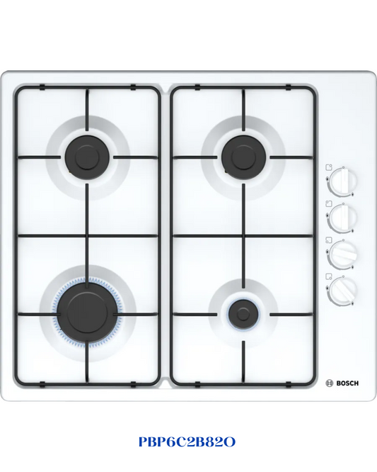 BOSCH BUILT-IN GAS HOB WHITE ENAMELED STEEL – 7500W – 60CM
