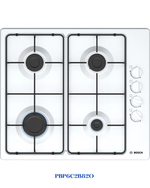 BOSCH BUILT-IN GAS HOB WHITE ENAMELED STEEL – 7500W – 60CM