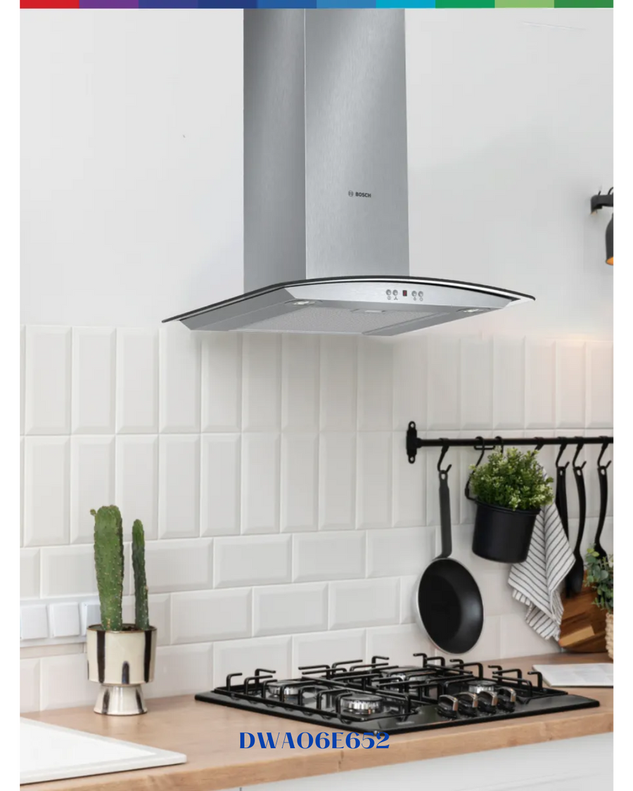 BOSCH WALL-MOUNTED COOKER HOOD 60CM CLEAR GLASS 254W