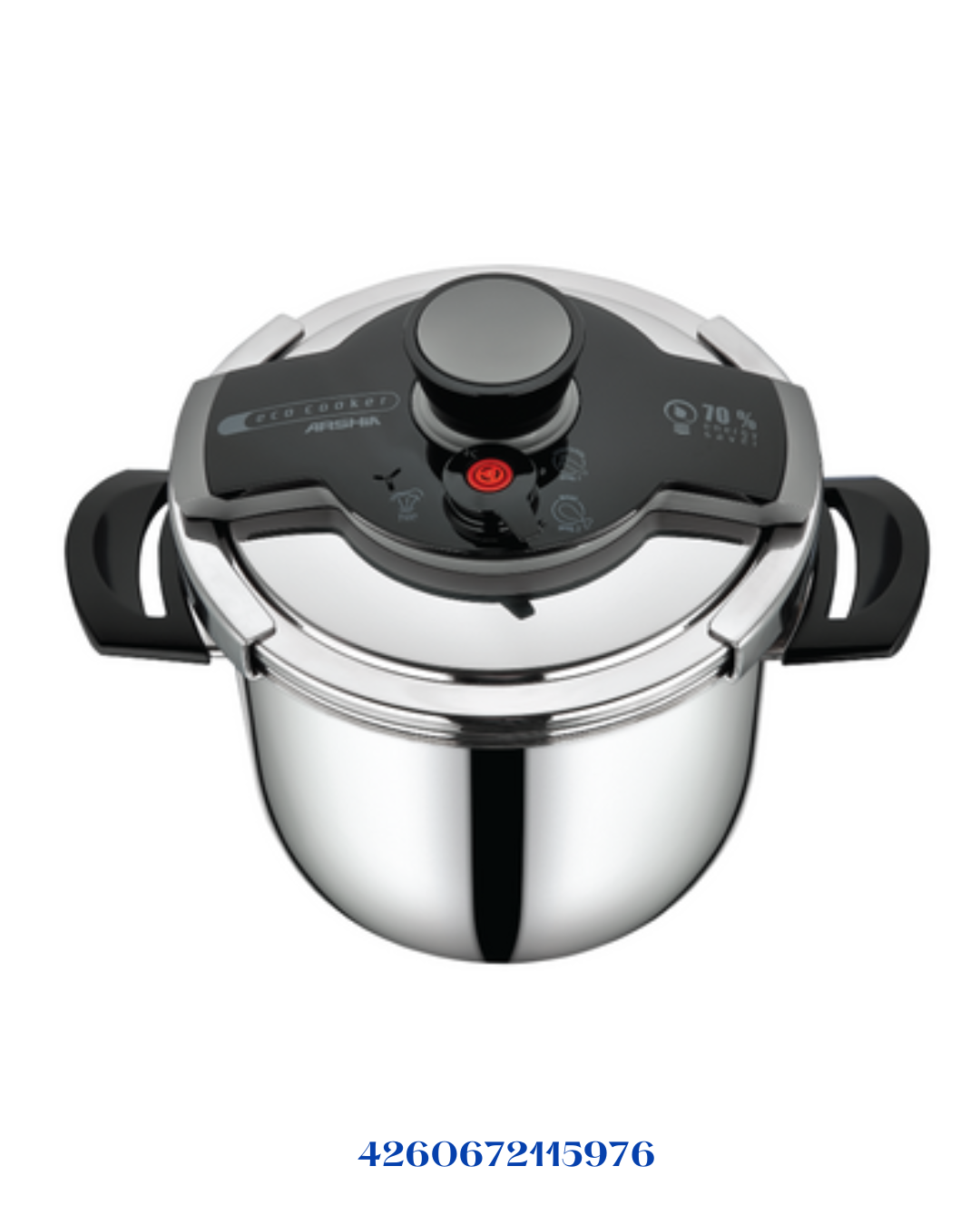 ARSHIA STAINLESS STEEL TWIN PRESSURE COOKER 4L+7L GRAY