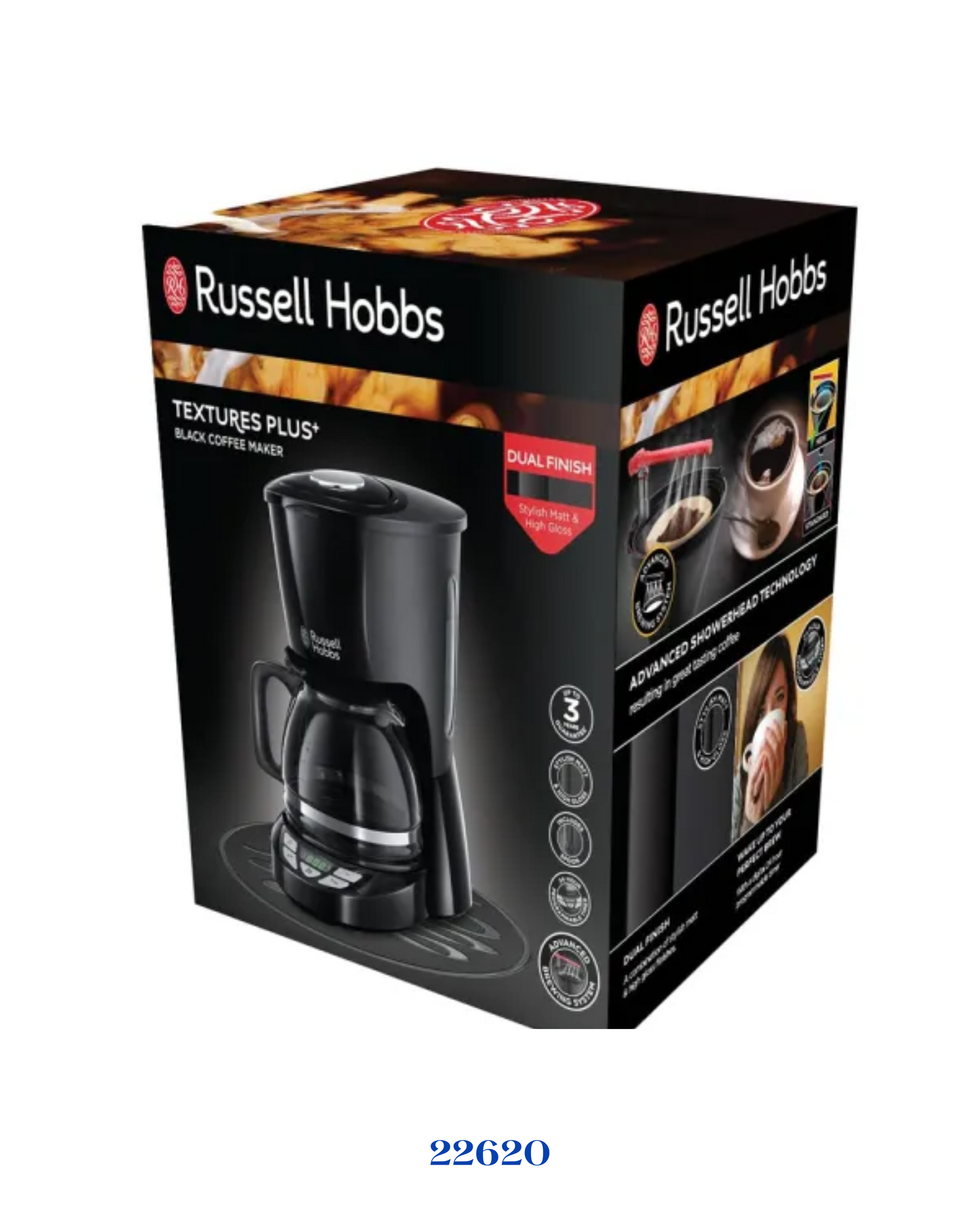 Russell Hobbs Textures Plus ماكينة تحضير القهوة 975 واط 1.25 لتر