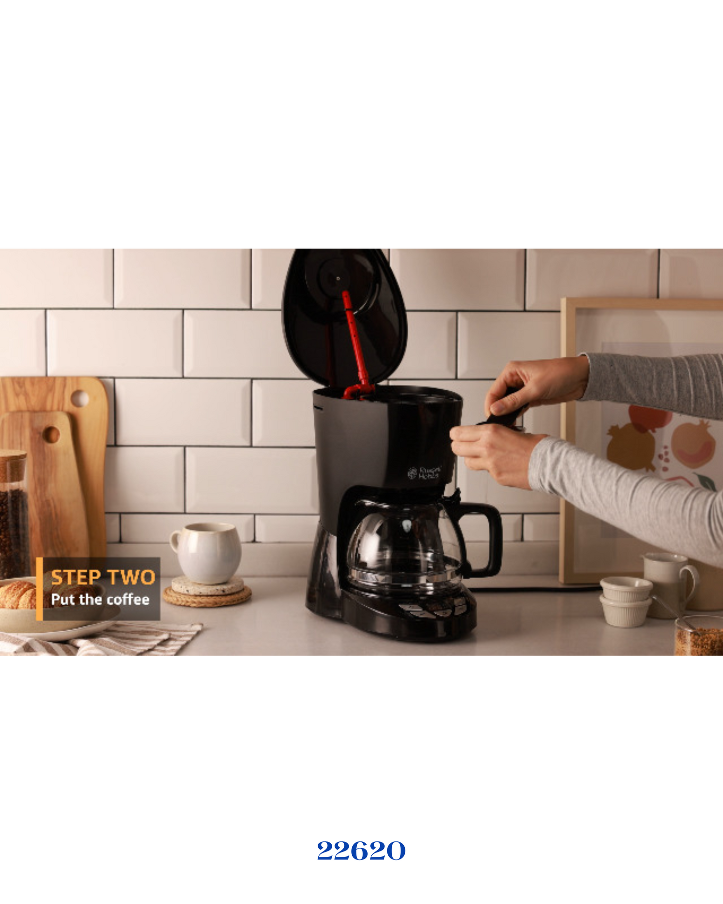 Russell Hobbs Textures Plus ماكينة تحضير القهوة 975 واط 1.25 لتر