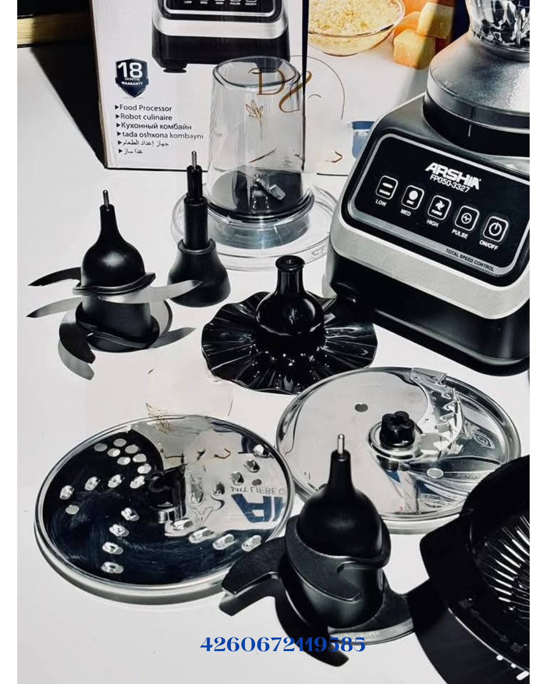 ARSHIA 10-IN-1 FOOD PROCESSOR 1000W 2.5L