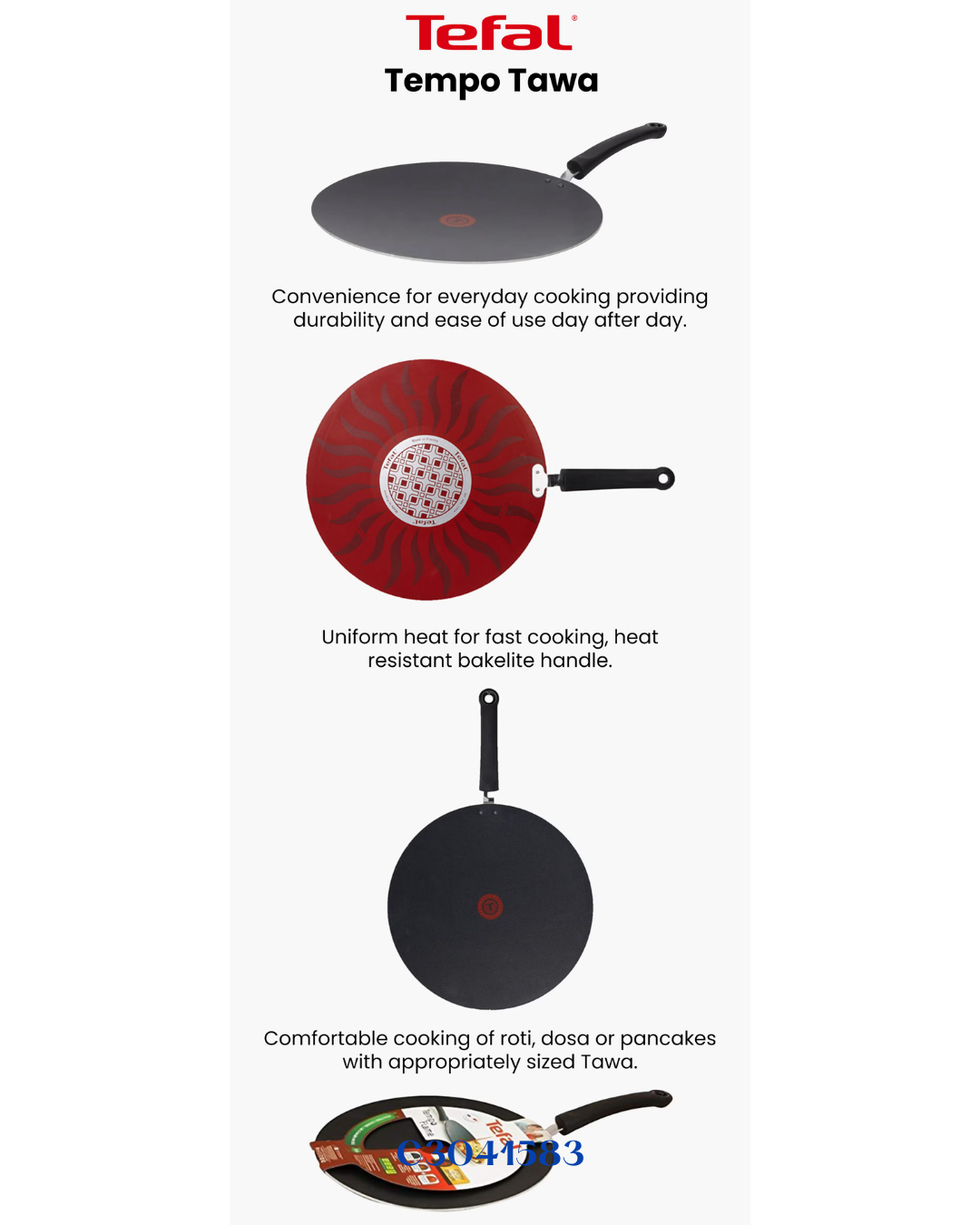TEFAL TEMPO FLAME TAWA 30CM