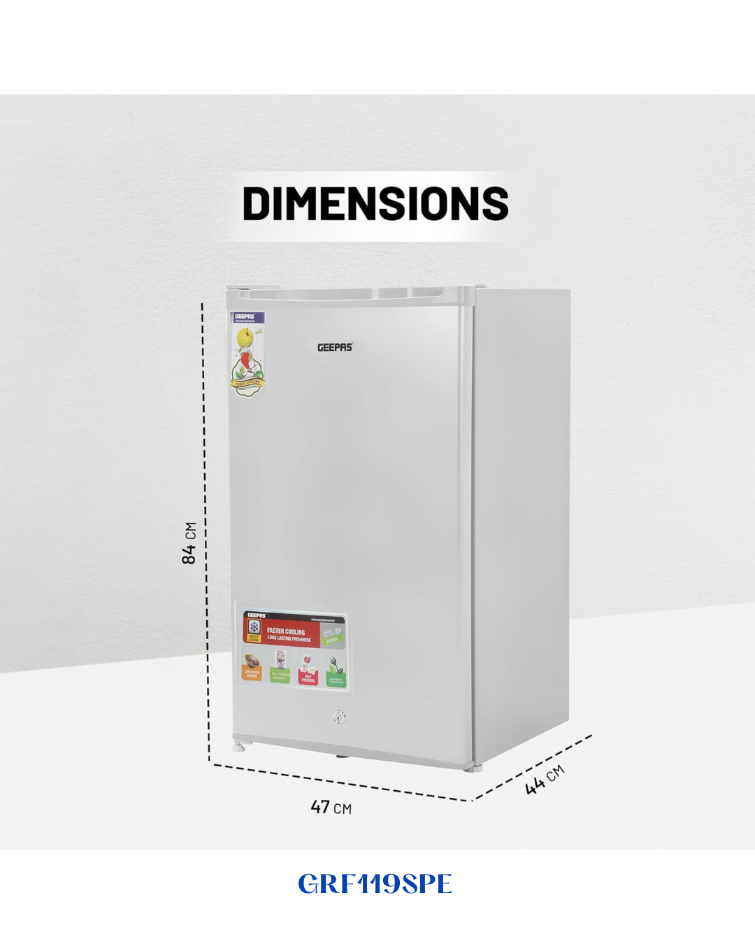 GEEPAS SINGLE DOOR REFRIGERATOR 110L