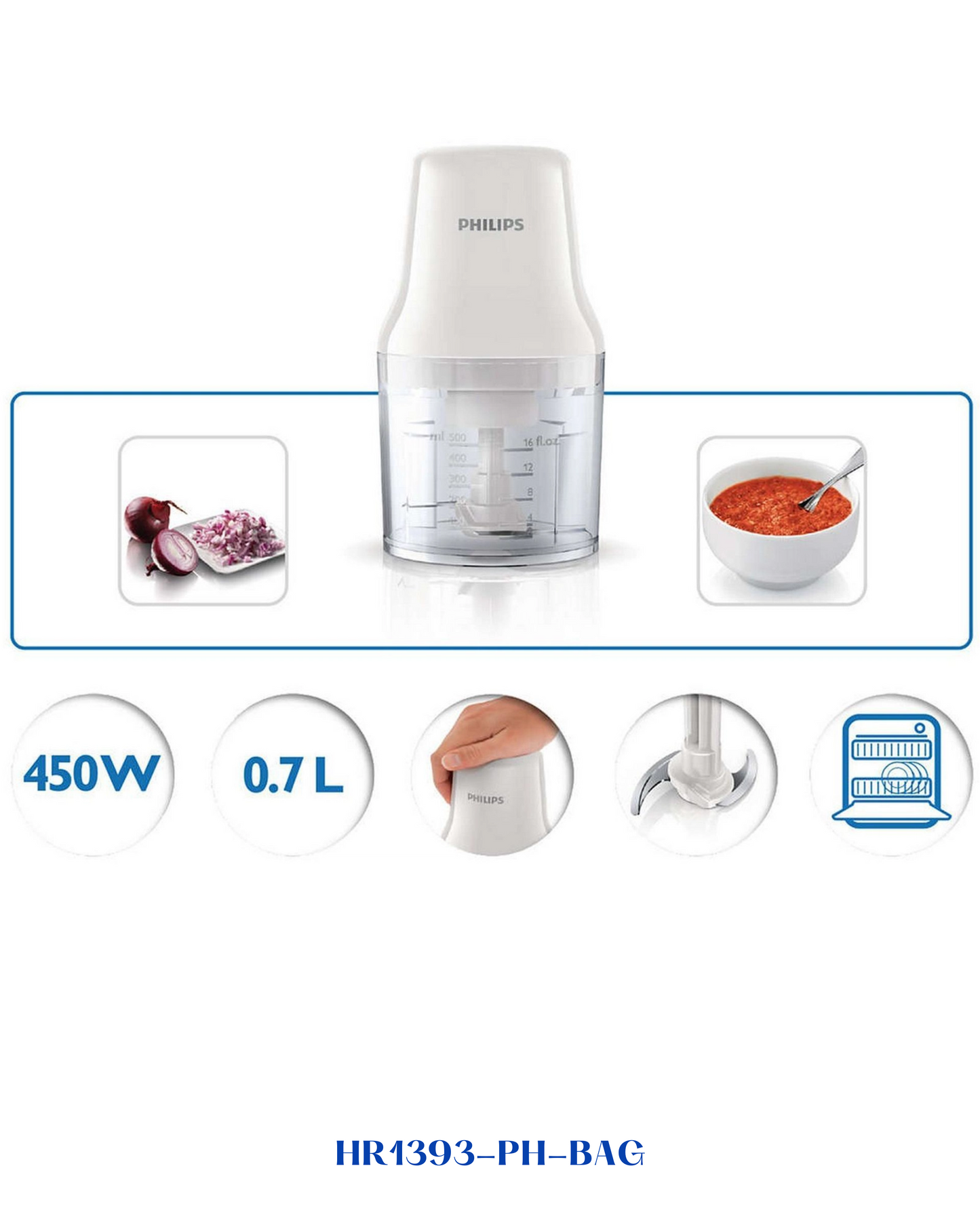 PHILIPS DAILY COLLECTION CHOPPER 450W 0.7L